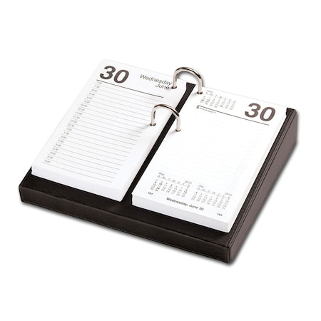 Dacasso Classic Black 3.5" x 6" Calendar Holder with Silver Accents AG-1041